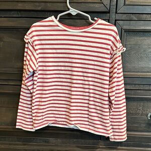 Mango 7-8 Striped Red and White Kids Shirt (true size 6)